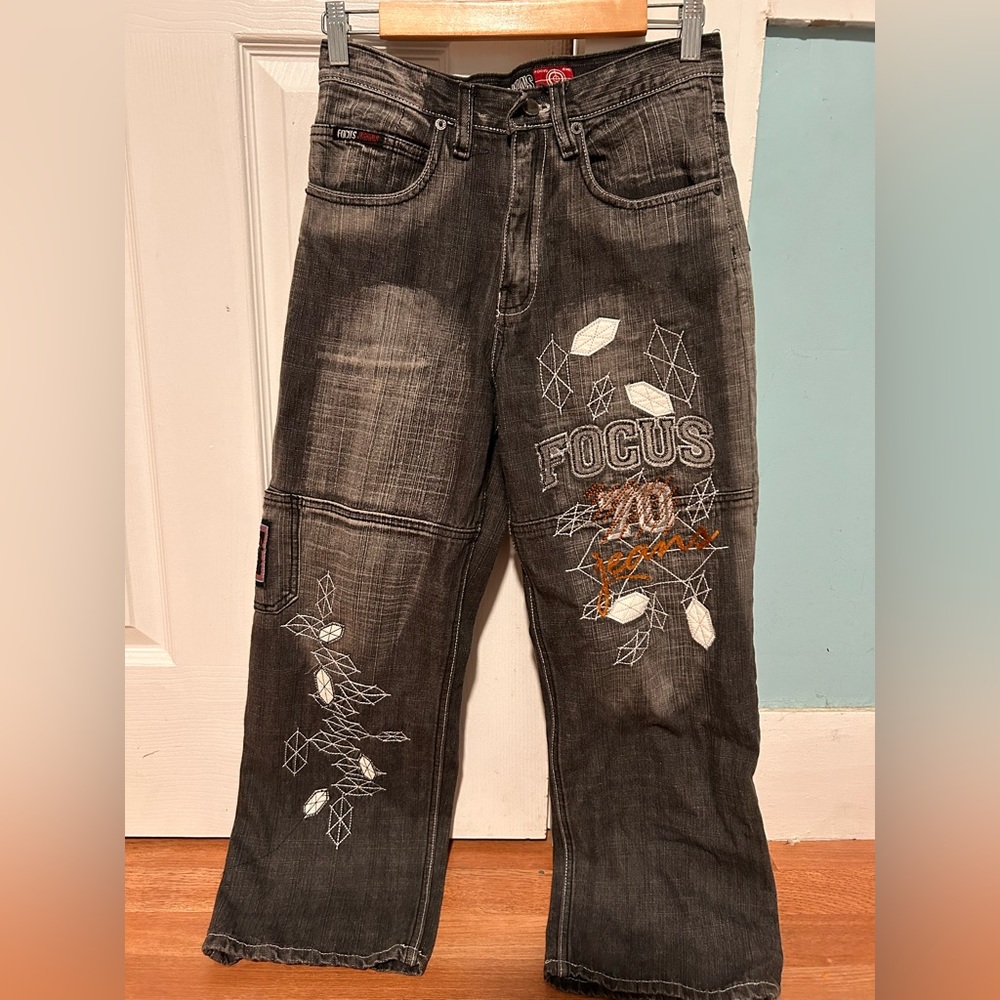 Vtg 90s jeans stitched y2k FOCUS 70 JEANS